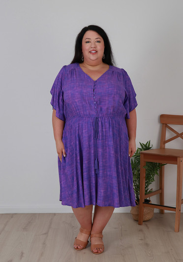 Plus Size Midi Dress In Purple