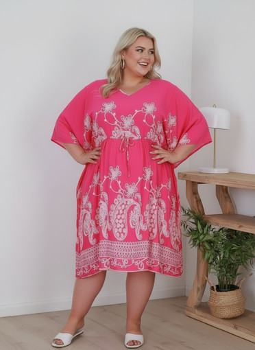 Plus Size Magenta Casual Summer Dress
