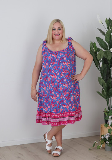 Plus Size Summer Sleeveless Periwinkle Dress
