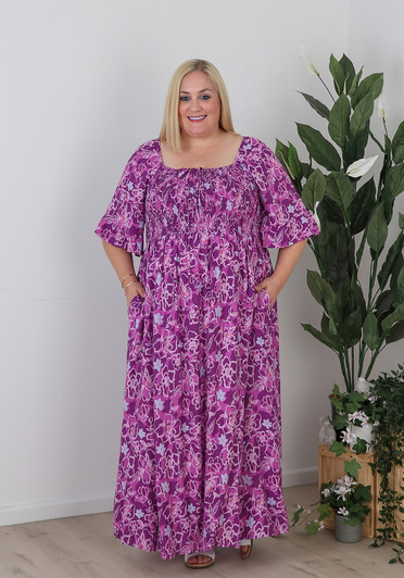 Plus Size Summer Dress In Purples