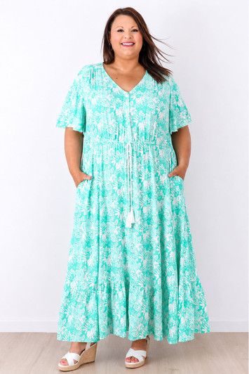 Plus Size Minty Green  Maxi Dress