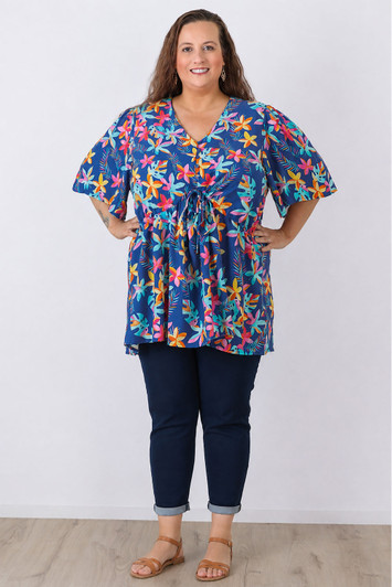 plus size frangipani peak top