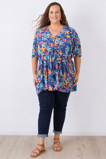 plus size frangipani peak top