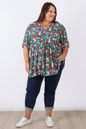 plus size elbow sleeve summer peak top 