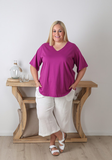 Plus Size Summer White Crop Pant 