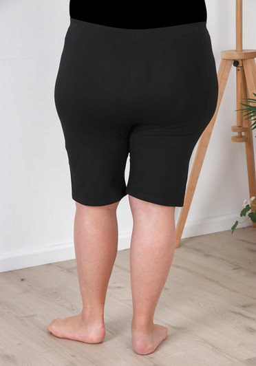 Plus Size Stretchy Black Bike Shorts