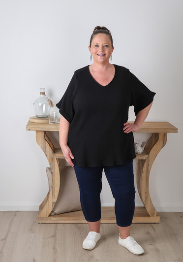 Plus Size Curvaceous Black Top