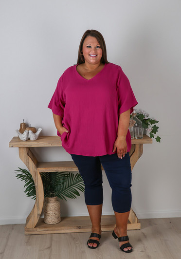 Plus Size Casual Berry Top
