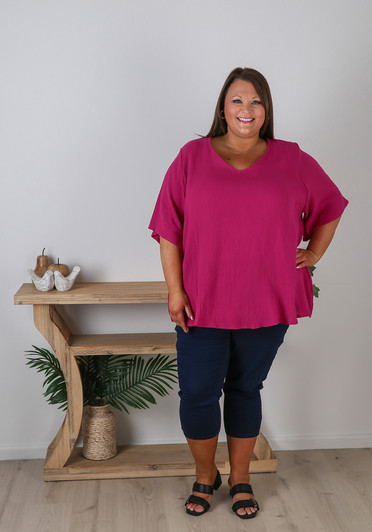 Plus Size Summer Berry Top