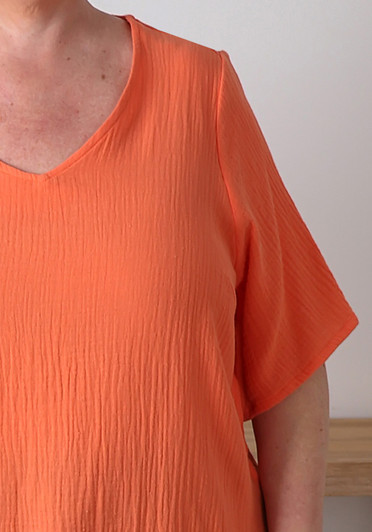 Plus Size Casual Orange Top
