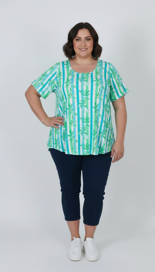 plus size stripe summer short sleeve top 