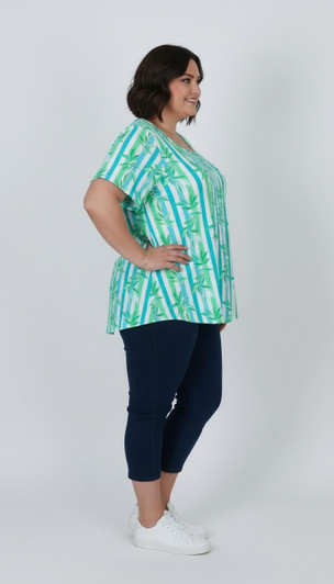 plus size stripe summer short sleeve top 