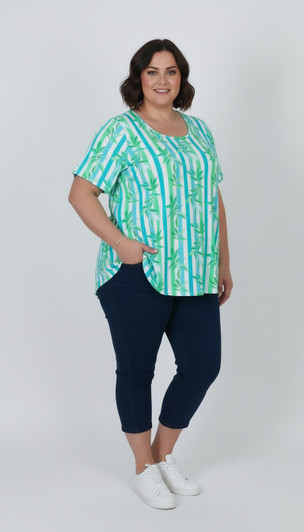 plus size stripe summer short sleeve top 