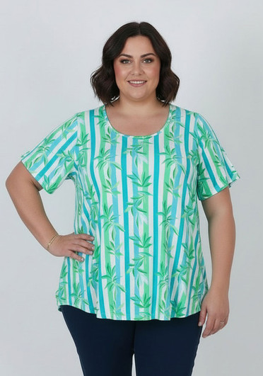 plus size stripe summer short sleeve top 