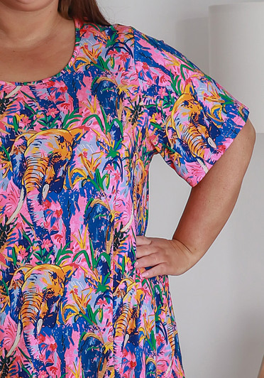 Plus Size Summer Elephant Print Top