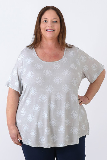 plus size sun scoop neck top 