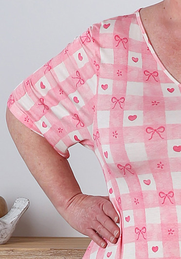 Plus Size Stretch Nightie With Hearts And Bows