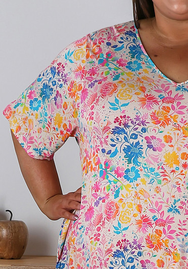 Plus Size Summer Stretch Floral Nightie