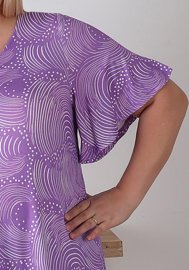 Plus Size Summer Purple Waves Top