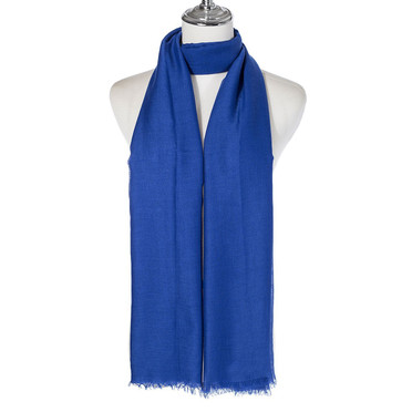 Royal Blue Cotton Blend Scarf