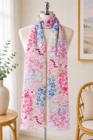 Ditzy Floral in Pink Scarf 