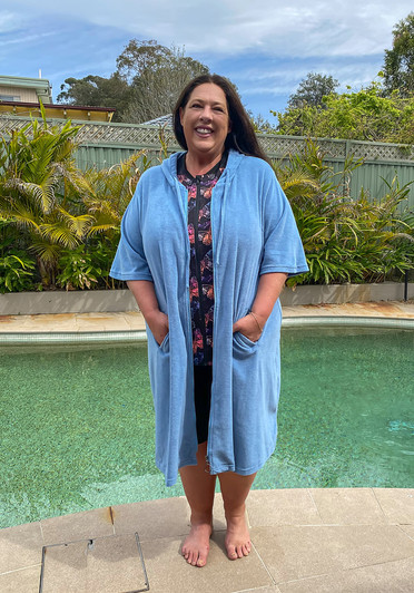 Light Blue Terry Toweling Swim Coverup