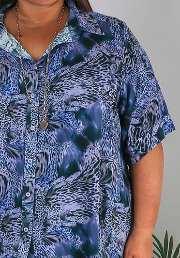 Plus Size Lightweight Periwinkle Shirt