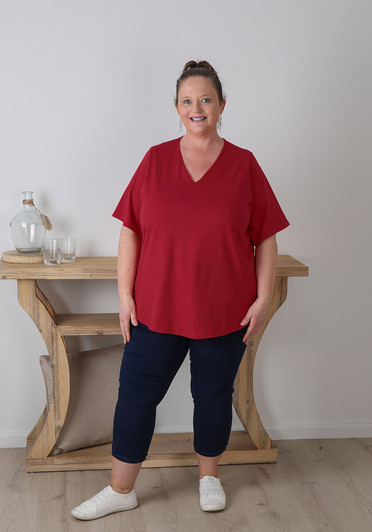 Plus Size Summer Red Tee
