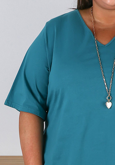 Plus Size Summer Breathable Turquoise Tee