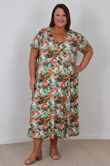 Plus Size Summer Floral Jungle Dress