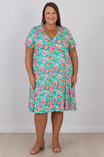 Crossover Short Dress In Under The Sea