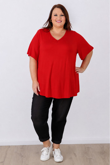 plus size red short sleeve top curvaceous 