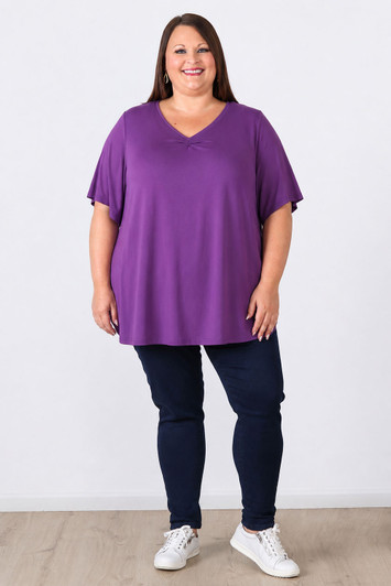 plus size purple top