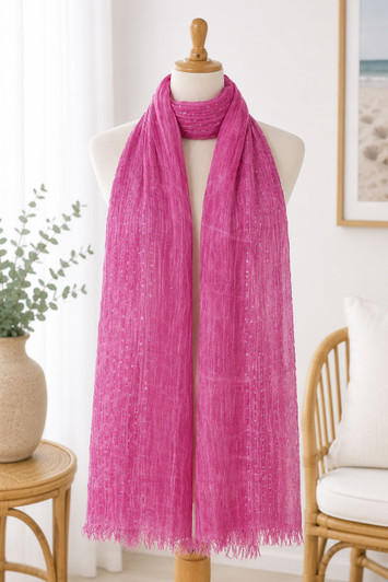 Hot Pink Sequin Scarf 
