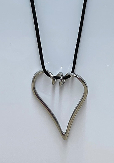 Silver Heart Twisty Necklace