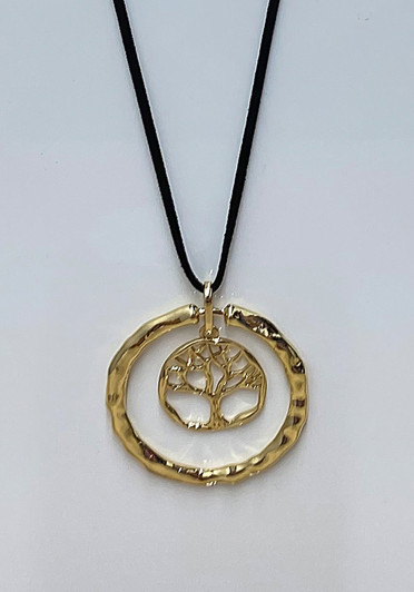 Tree Of Life Gold Ring Necklace