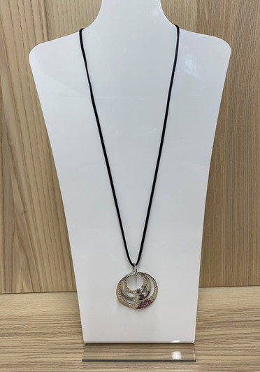 Silver Decorative Rings Necklace