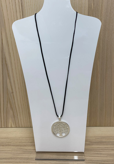 Silver Tree Of Life Medallion Necklace