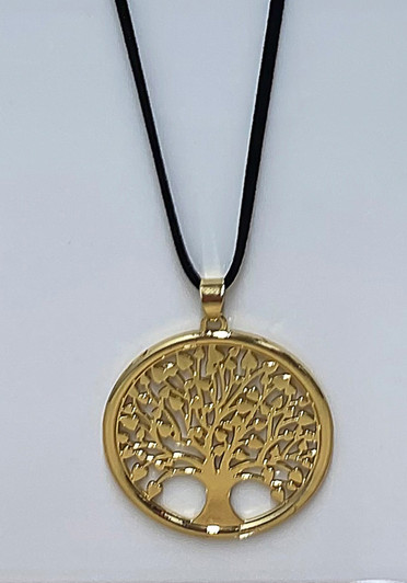 Gold Tree Of Life Medallion Necklace