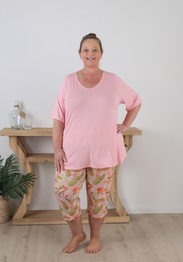 Plus Size Curvaceous Pink Pyjama Set 