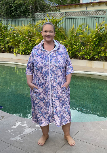 Plus Size Terry Toweling Swim Coverup In Pastel Lily