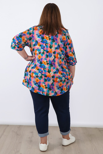 plus size gingham floral top