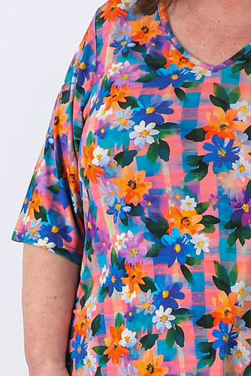 plus size gingham floral top