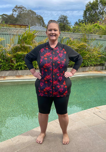 Plus Size Swim Top in Firey Floral