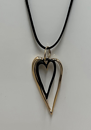 Double Heart Pendant Necklace