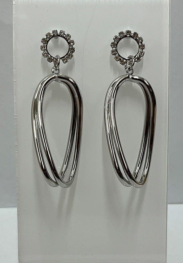 Twisted Oval Earrings In Silver From Curvaceous
