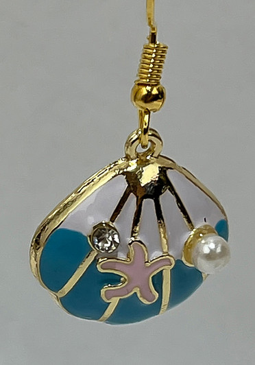 Blue And White Shell Earrings From Curvaceous