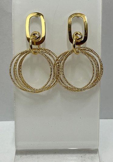Gold Drop Rings Earrings From Curvaceous