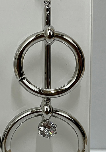 Silver Drop Duo Circle Earrings From Curvaceous