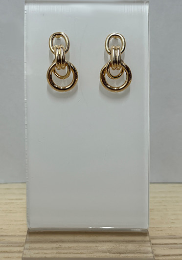 Gold Double Loop Drop Earrings From Curvaceous